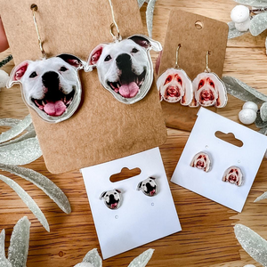 Personalized Pet Earrings Gift for Dog Mom