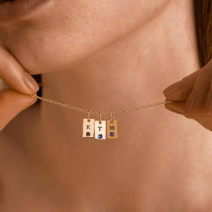 Personalized Birthstone Multiple Initial Necklace