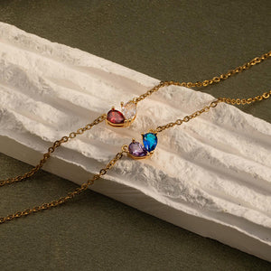 Personalized Custom Heart Birthstone Bracelet