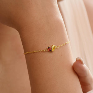 Personalized Custom Heart Birthstone Bracelet