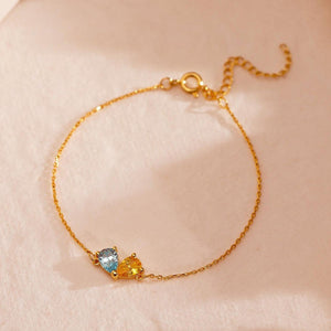 Personalized Custom Heart Birthstone Bracelet