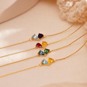 Personalized Custom Heart Birthstone Bracelet