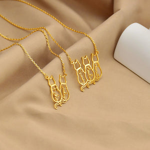 Personalized Cat Name Necklace Gifts For Cat Lovers