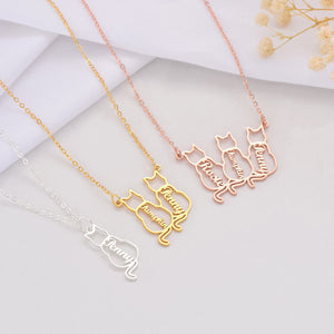 Personalized Cat Name Necklace Gifts For Cat Lovers