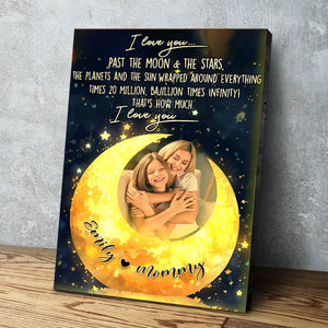 Personalized I Love You Past The Moon Canvas