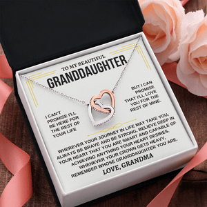 To My Beautiful Granddaughter - Intertwined Hearts Keepsake Necklace