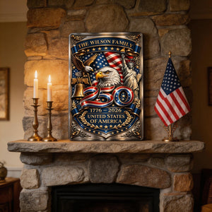 250 Anniversary - Personalized Metal Sign, Custom Home Decor Metal Sign