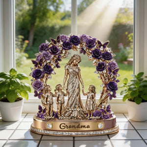 Mom Grandma Love Kids Grandkids-Personalized Acrylic Plaque
