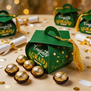 Graduation Cap Gift Box Graduation Party Favors Candy Boxes Treat Box with Tassel Table