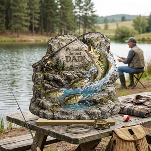 Fishing Dad And Kids Together - Personalized Wooden Plaque - Heartfelt Gift For Fishing Dad, Gift For Husband