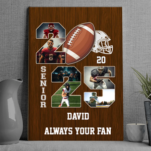 2025 American Football Photo Collage Canvas Personalized Gift For Football Player