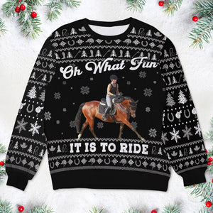Personalized Photo Gifts For Horse Riding Lovers Ugly Sweater