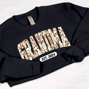 Personalized Mimi Est Floral With Grandkids Sweatshirt