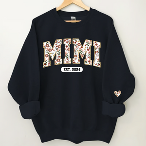 Personalized Mimi Est Floral With Grandkids Sweatshirt
