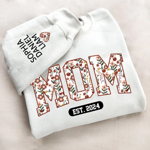 Personalized Mimi Est Floral With Grandkids Sweatshirt