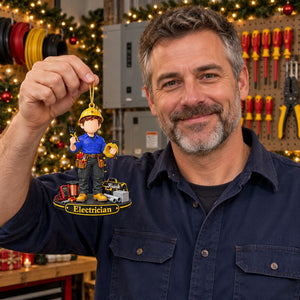 Electrician Gift - Electrician Tool Personalized Christmas Ornament, Lineman Gift