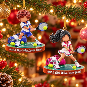 Just A Boy Who Loves Tennis - Personalized Christmas Ornament, Tennis Gift for Tennis Boy Tennis Girl