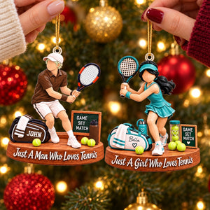Who Loves Tennis – Personalized Acrylic Christmas Ornament | Custom Name Keepsake Gift For Tennis Players & Fans