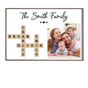 Family Home Crossword Upload Photo Personalized Canvas/Poster