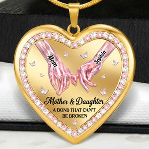 Mother And Daughter A Bond That Can’t Be Broken - Personalized Heart Necklace
