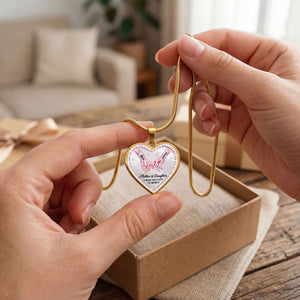 Mother And Daughter A Bond That Can’t Be Broken - Personalized Heart Necklace