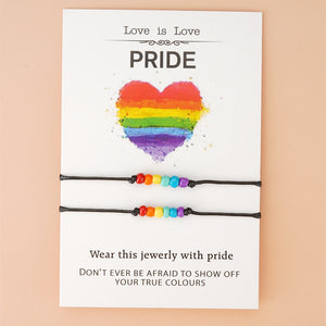 Love is Love Rainbow Couple Bracelets