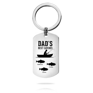 Custom Key Chain - Fathers Day Gift-3 Kids Names