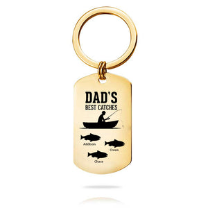 Custom Key Chain - Fathers Day Gift-3 Kids Names