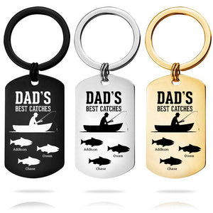 Custom Key Chain - Fathers Day Gift-3 Kids Names