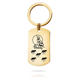 Custom Key Chain - Fathers Day Gift-5 Kids Names