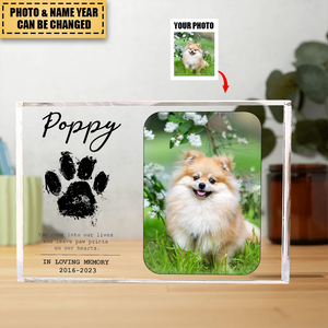 You Leave Paw Prints On Our Hearts Personalized Photo Acrylic Plaque