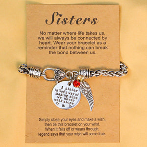 A sister is a god's way Antique Silver Bracelet