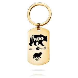 Custom Key Chain - Fathers Day Gift 1 Kid Name