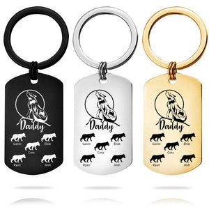 Custom Key Chain - Fathers Day Gift-5 Kids Names