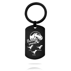 Custom Key Chain - Fathers Day Gift-3 Kids Names