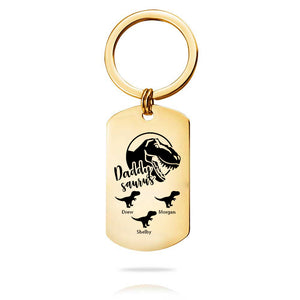 Custom Key Chain - Fathers Day Gift-3 Kids Names