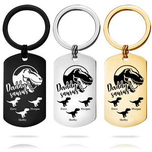 Custom Key Chain - Fathers Day Gift-3 Kids Names