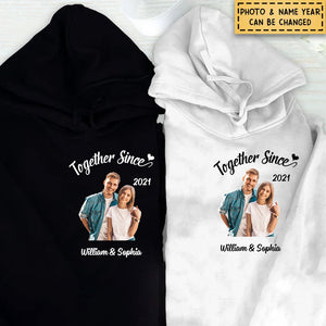 Custom Photo Together Since - Personalized Hoodie - Gift For Couples