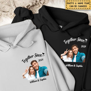 Custom Photo Together Since - Personalized Hoodie - Gift For Couples