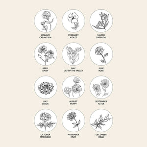 12 Month Delicate Birth Flower Birthstone Bracelet