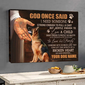 Personalized God's hand, So God created the Dog -Canvas Prints