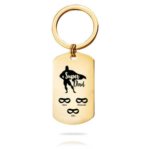 Custom Key Chain - Fathers Day Gift-3 Kids Names