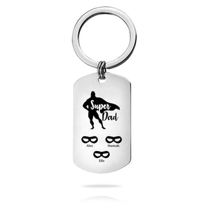 Custom Key Chain - Fathers Day Gift-3 Kids Names