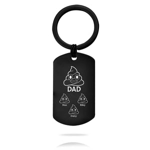 Custom Key Chain - Fathers Day Gift-3 Kids Names