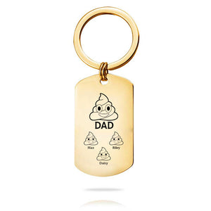 Custom Key Chain - Fathers Day Gift-3 Kids Names