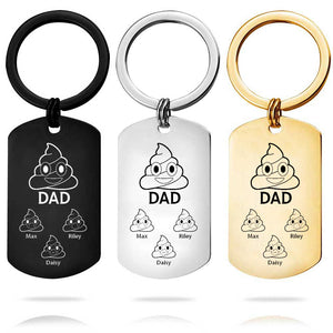 Custom Key Chain - Fathers Day Gift-3 Kids Names