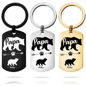 Custom Key Chain - Fathers Day Gift 1 Kid Name