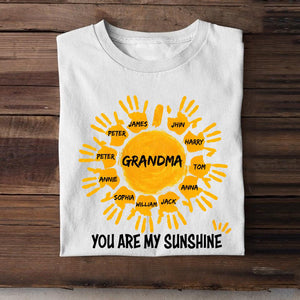 Personalized Grandma Kid You are My Sunshine T-shirt