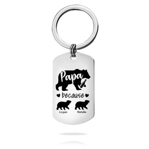 Custom Key Chain - Fathers Day Gift 2 Kids Names