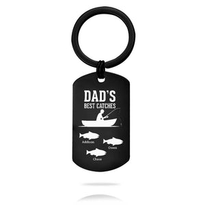 Custom Key Chain - Fathers Day Gift-3 Kids Names